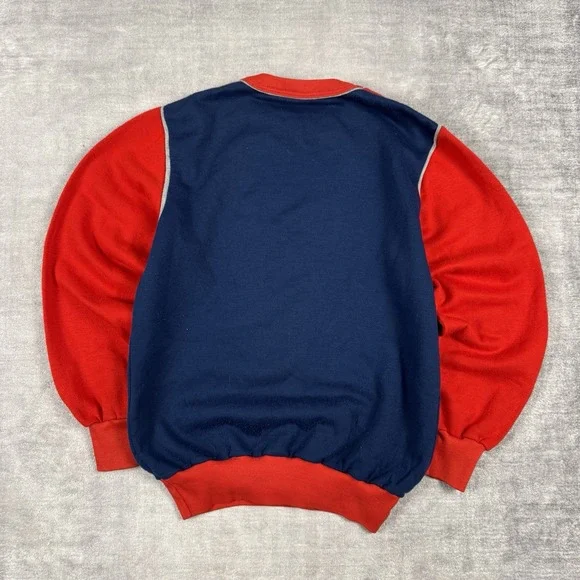 Vintage Levis Sweatshirt Mens Small Blue 2 Toned 70s 80s Crewneck Western USA - Picture 4 of 8